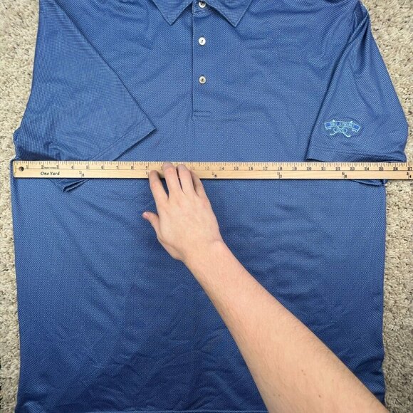Peter Millar Summer Comfort Polo Shirt Mens XL Blue Dotted BIG SPRING Club KY - Picture 6 of 8